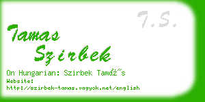 tamas szirbek business card